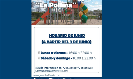  Horario del Centro Municipal La pollina durante el mes de junio 2024