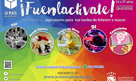  Talleres gratuitos FUENLACTÍVATE para chicos/as de 14 a 17 años