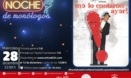 Noche de monólogos con José Boto «Me lo contaron ayer» en el Teatro Nuria Espert.
