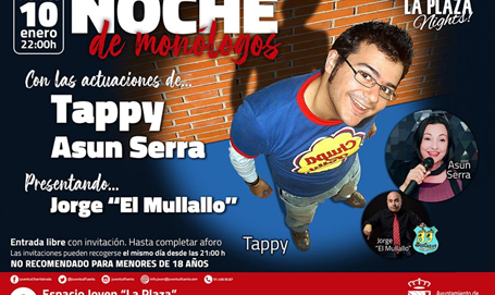 Noche de monólogos con Tappy en el Espacio Joven La Plaza