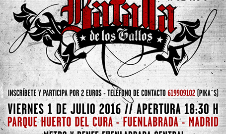 Rap Battle el viernes 1 de julio en el Parque del Huerto del Cura