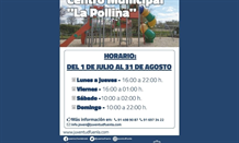 Horario del 1 de julio al 31 de agosto de 2025 del Centro Municipal La Pollina